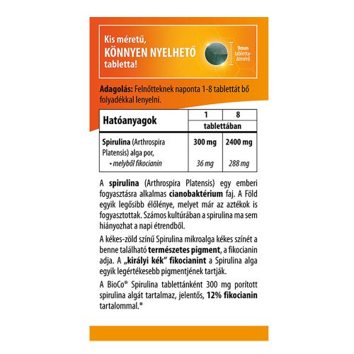 BIOCO Spirulina tabletta (200db)