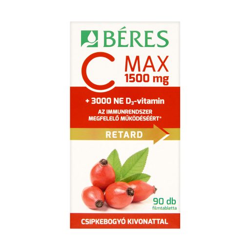 BÉRES C MAX 1500 mg + 3000 NE D3-vitamin retard filmtabletta (90db)