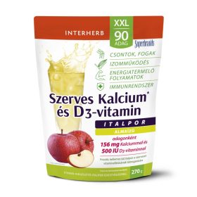   INTERHERB XXL Szerves Kalcium-és D3-vitamin italpor alma ízű (270g)