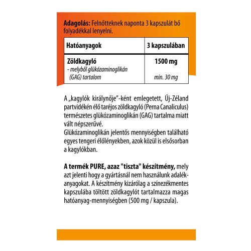 BIOCO Zöldkagyló pure 500mg kapszula (90db)