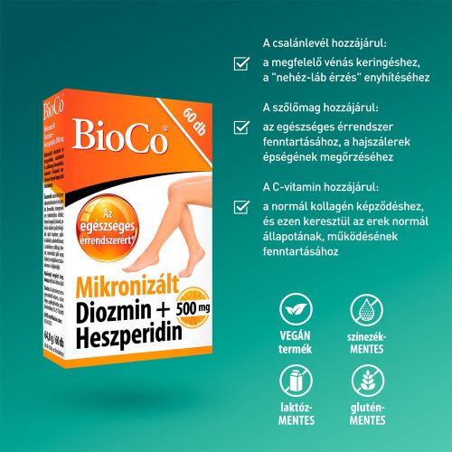 BIOCO Mikronizált Diozmin+Heszperidin 500mg filmtabletta (60db)