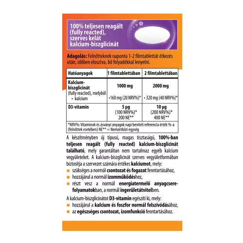 BIOCO Kalcium biszglicinát D3-vitamin filmtabletta (90db)