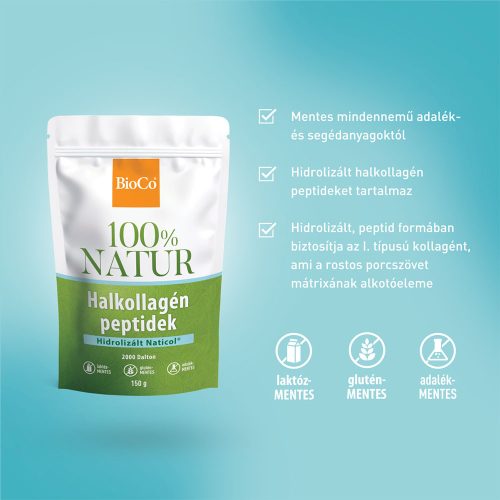 BIOCO 100% NATUR Halkollagén peptidek NATICOL tasakos por (150g)