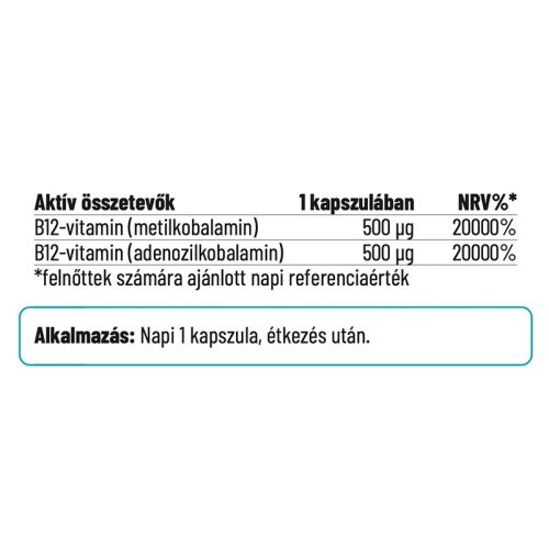 NORDVITAL B12-vitamin 1000 mcg vegán kapszula (60db)