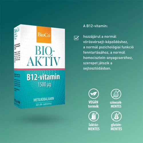 BIOCO Bioaktív B12-vitamin 1500 μg tabletta (60db)