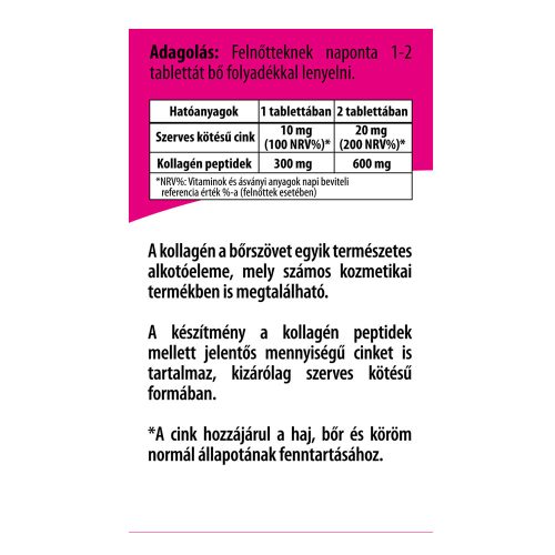 BIOCO Kollagén tripla szerves cinkkel tabletta (60db)