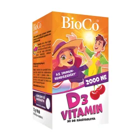 BIOCO D3-vitamin 2000NE rágótabletta cseresznye (90db)