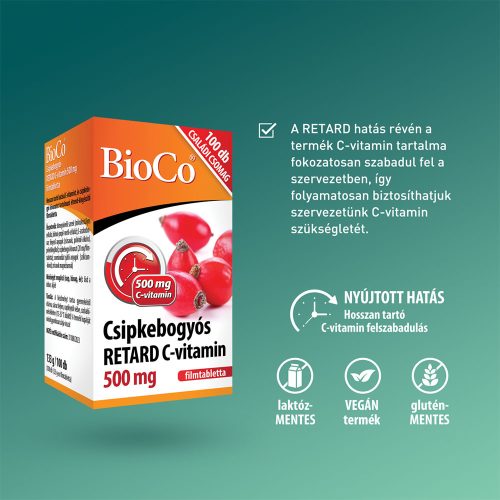 BIOCO Csipkebogyós retard C-vitamin  500 mg filmtabletta (100db)
