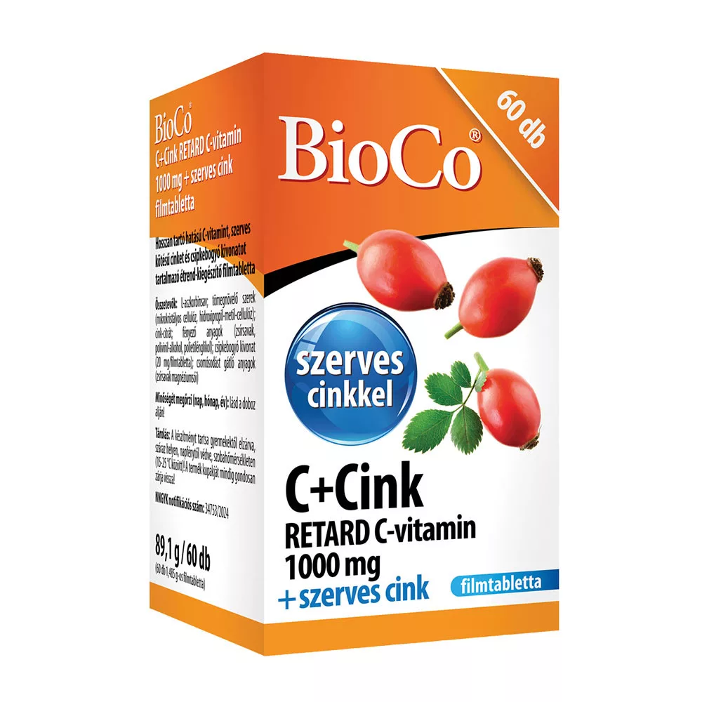 BIOCO C+Cink Retard C-vitamin 1000mg + szerves cink filmtabl