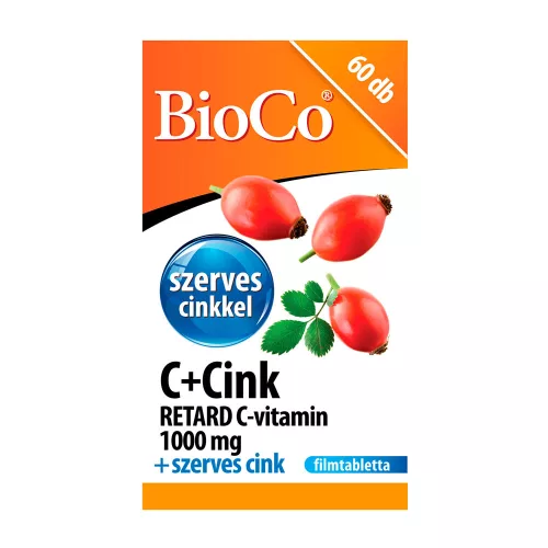 BIOCO C+Cink Retard C-vitamin 1000mg + szerves cink filmtabletta (60db)