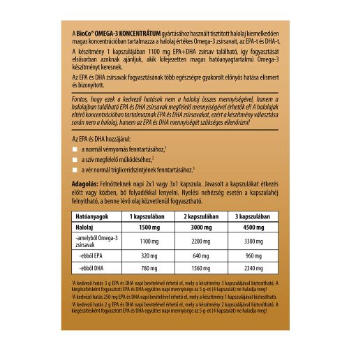 BIOCO Omega-3 koncentrátum kapszula (30db)