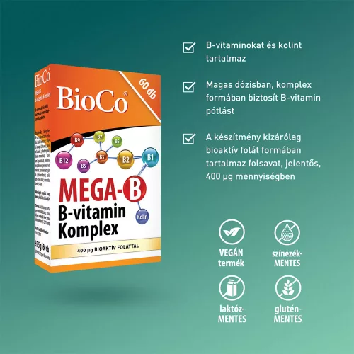 BIOCO Mega-B B vitamin komplex filmtabletta (60db)