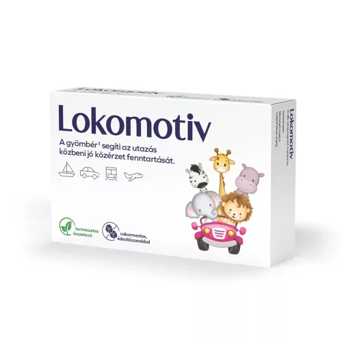 LOKOMOTIV gyömbér tartalmú cukormentes szopogató tabletta (6db)