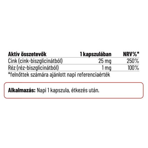 NORDVITAL Cink-biszglicinát + réz vegán kapszula (60db)
