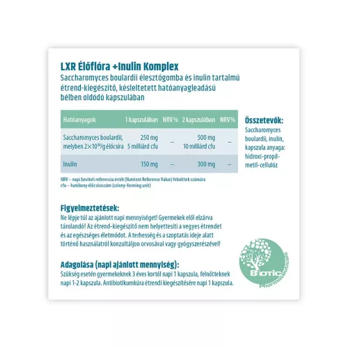 LXR Élőflóra + Inulin Komplex kapszula (30db)