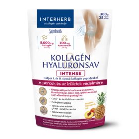   INTERHERB Intense Kollagén Hyaluronsav por ananász, őszibarack íz (300g)