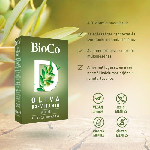 BIOCO Oliva D3-vitamin 3000NE lágyzselatin kapszula (60db)