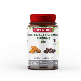   SUPERDIET Bio Kurkuma feketebors lágyzselatin kapszula (45db)