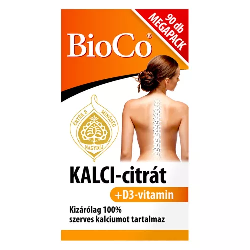 BIOCO Kalci-citrát+D3 vitamin filmtabletta (90db)
