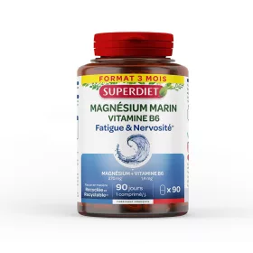 SUPERDIET Tengeri magnézium B6 vitaminnal tabletta (90db)