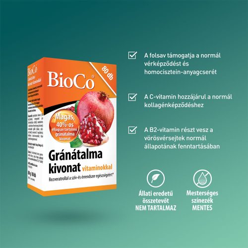 BIOCO Gránátalma kivonat vitaminokkal (80db)