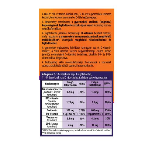 BIOCO Suli vitamin citromos rágótabletta (90db)