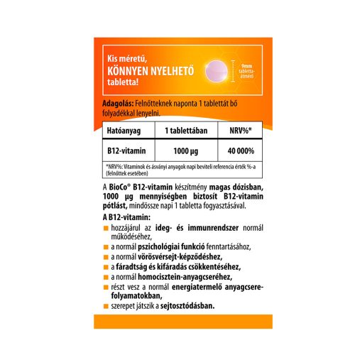 BIOCO B12-vitamin 1000 mcg tabletta (60db)