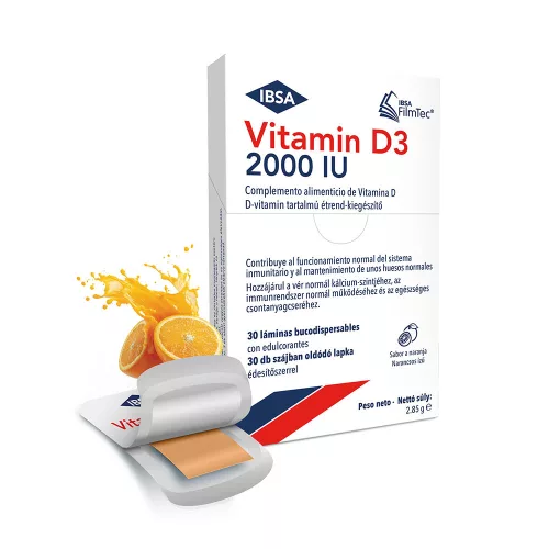 IBSA Vitamin D3 2000NE szájban oldódó lapkavitamin (30db)