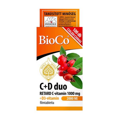 BIOCO C+D duo retard C-vitamin 1000mg + D3-vitamin 2000 NE filmtabletta (100db)