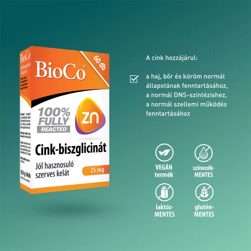 BIOCO Cink-biszglicinát 25mg tabletta (60db)