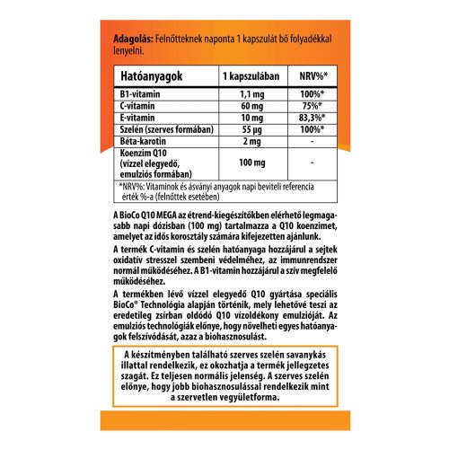 BIOCO Vízzel elegyedő Q10 Mega 100mg kapszula (30db)