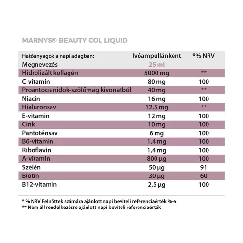 MARNYS Beauty Col Liquid folyékony multivitamin ivóampulla (14db)