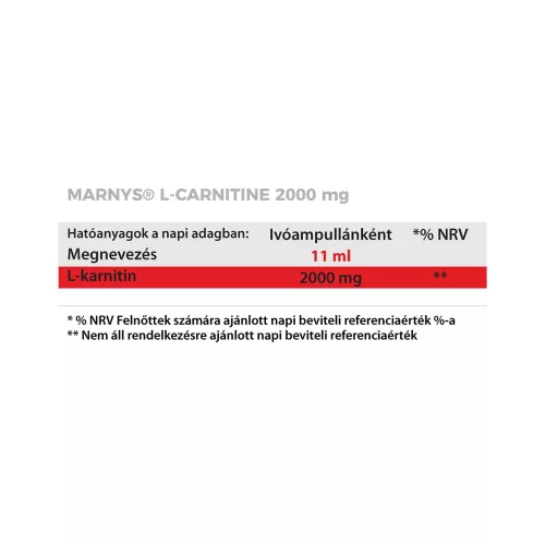 MARNYS L-Carnitine 2000mg narancsízű ivóampulla (20db)