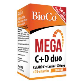   BIOCO Mega C+D duo retard C-vitamin 1500mg + D3-vitamin 3000NE filmtabletta (100db)